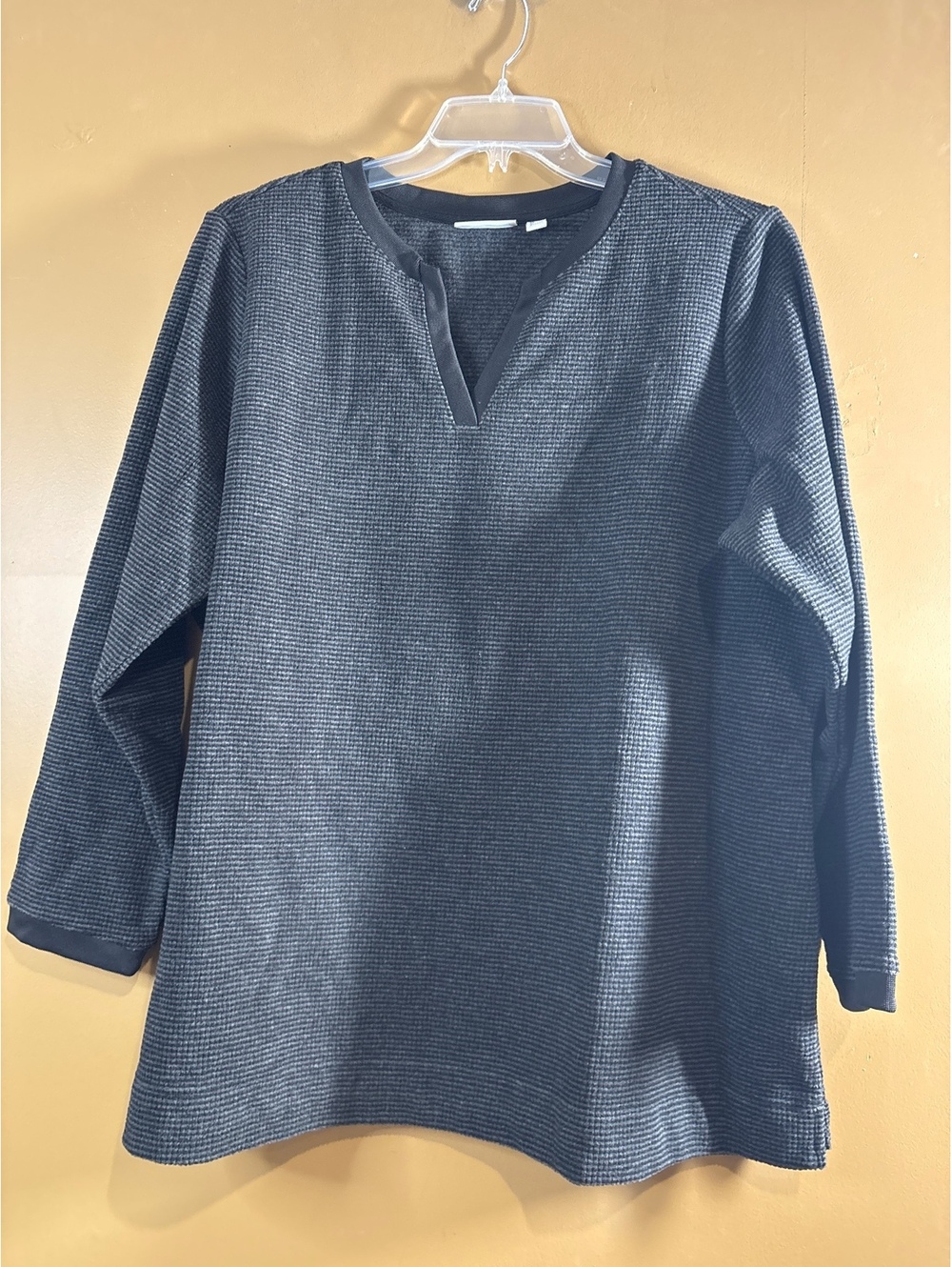 HC1240 d&co. Essentials Women's Black 3/4 Sleeve Tunic Top Size 2X